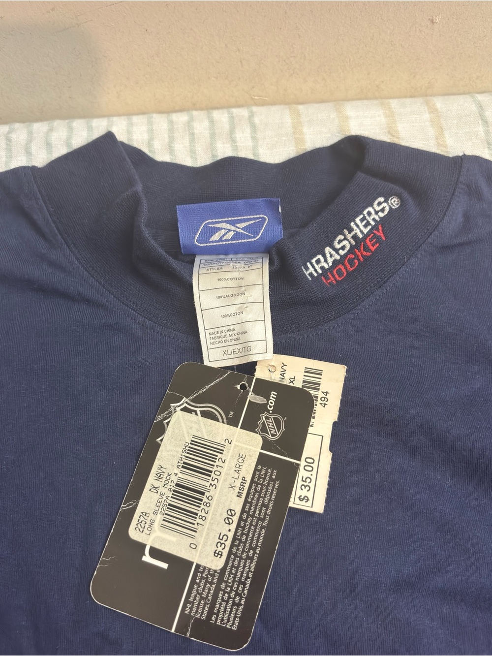 Reebok Men’s Navy Thrashers Hockey Long Sleeve Shirt